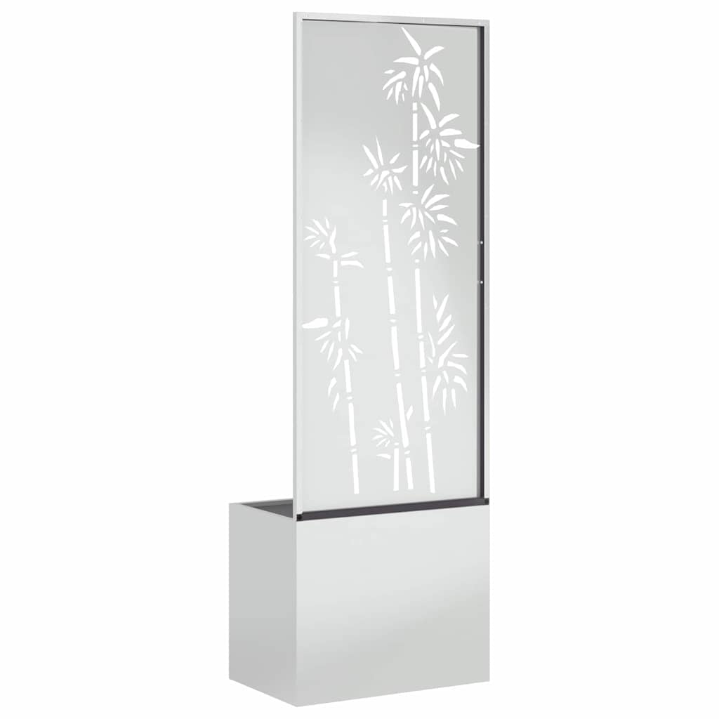 vidaXL Vaso da Giardino con Pannello Decorativo Argento 50 x 140 cm