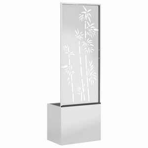 vidaXL Vaso da Giardino con Pannello Decorativo Argento 50 x 140 cm