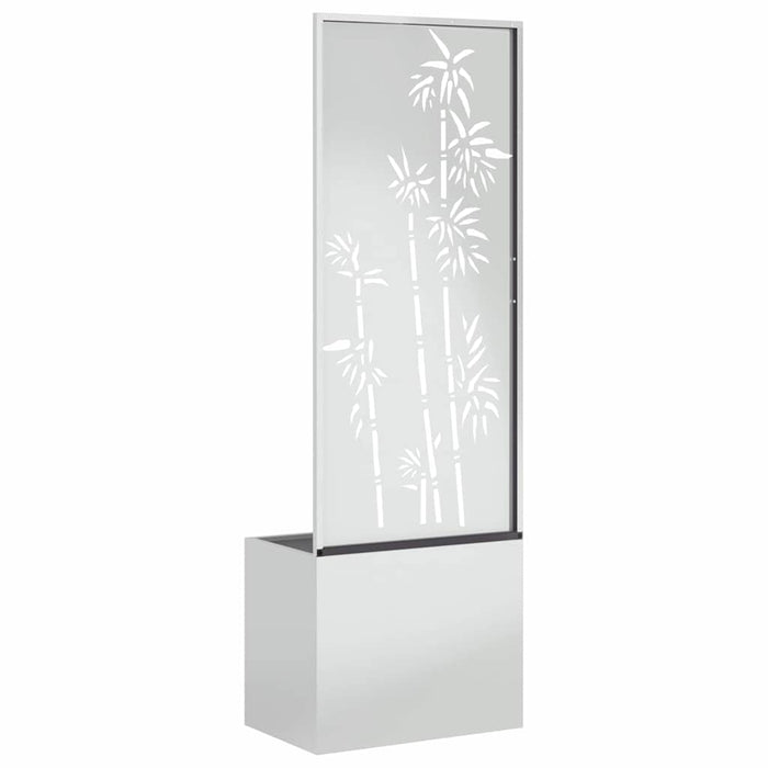 vidaXL Vaso da Giardino con Pannello Decorativo Argento 50 x 140 cm