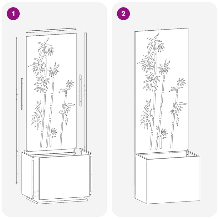 Schermo per privacy in giardino Floreale Ruggine 50 x 140 cm 876454