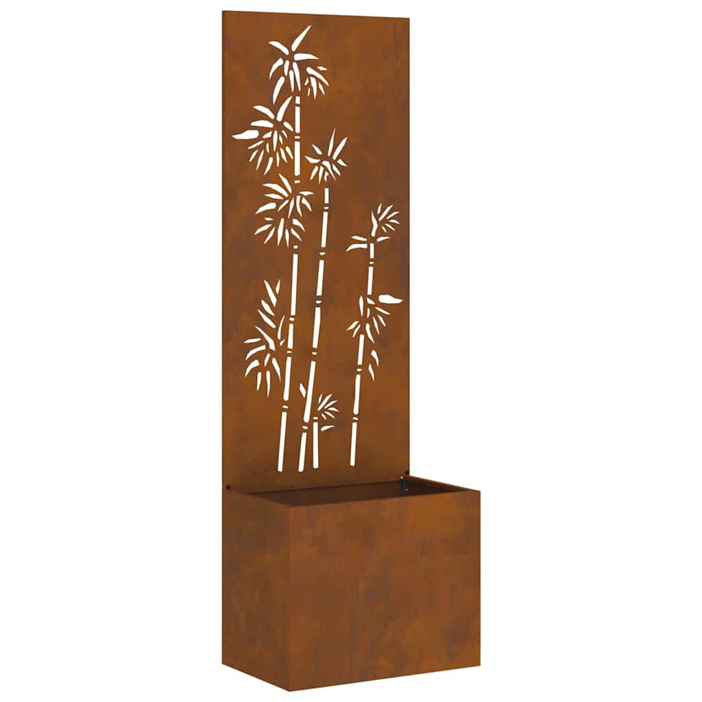 vidaXL Vaso da Giardino con Pannello Decorativo Ruggine 50 x 140 cm