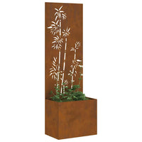 vidaXL Vaso da Giardino con Pannello Decorativo Ruggine 50 x 140 cm