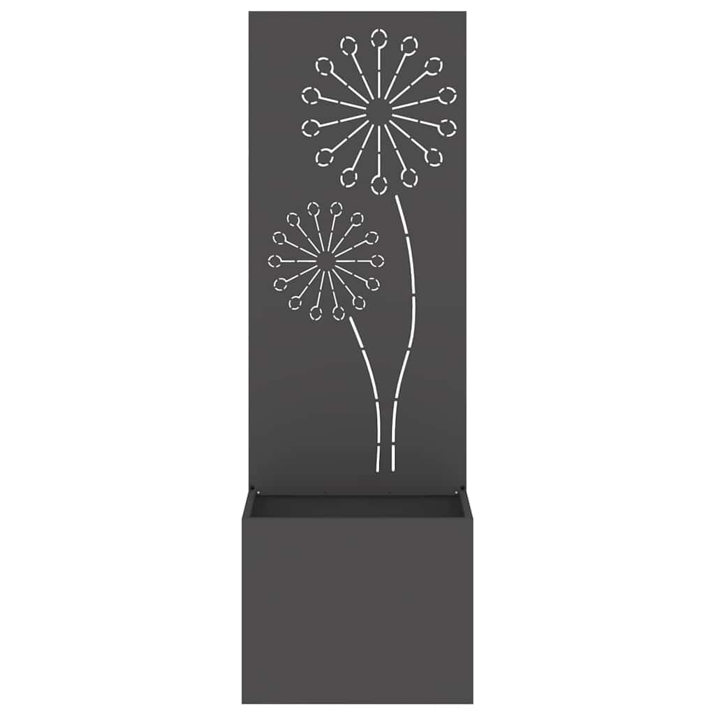 vidaXL Vaso da Giardino con Pannello Decorativo Nero 50 x 140 cm
