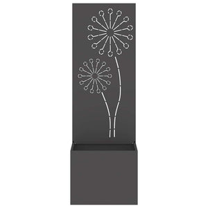 vidaXL Vaso da Giardino con Pannello Decorativo Nero 50 x 140 cm