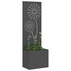 vidaXL Vaso da Giardino con Pannello Decorativo Nero 50 x 140 cm