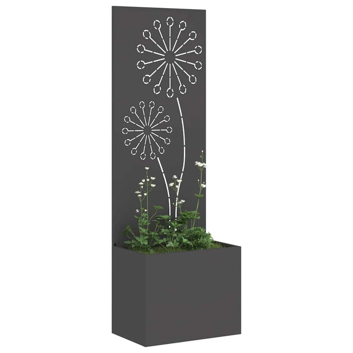 vidaXL Vaso da Giardino con Pannello Decorativo Nero 50 x 140 cm