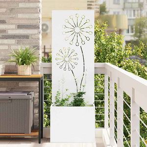 vidaXL Vaso da Giardino con Pannello Decorativo Bianco 50 x 140 cm