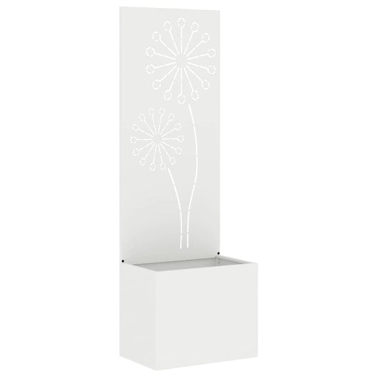 vidaXL Vaso da Giardino con Pannello Decorativo Bianco 50 x 140 cm