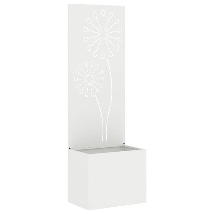 vidaXL Vaso da Giardino con Pannello Decorativo Bianco 50 x 140 cm