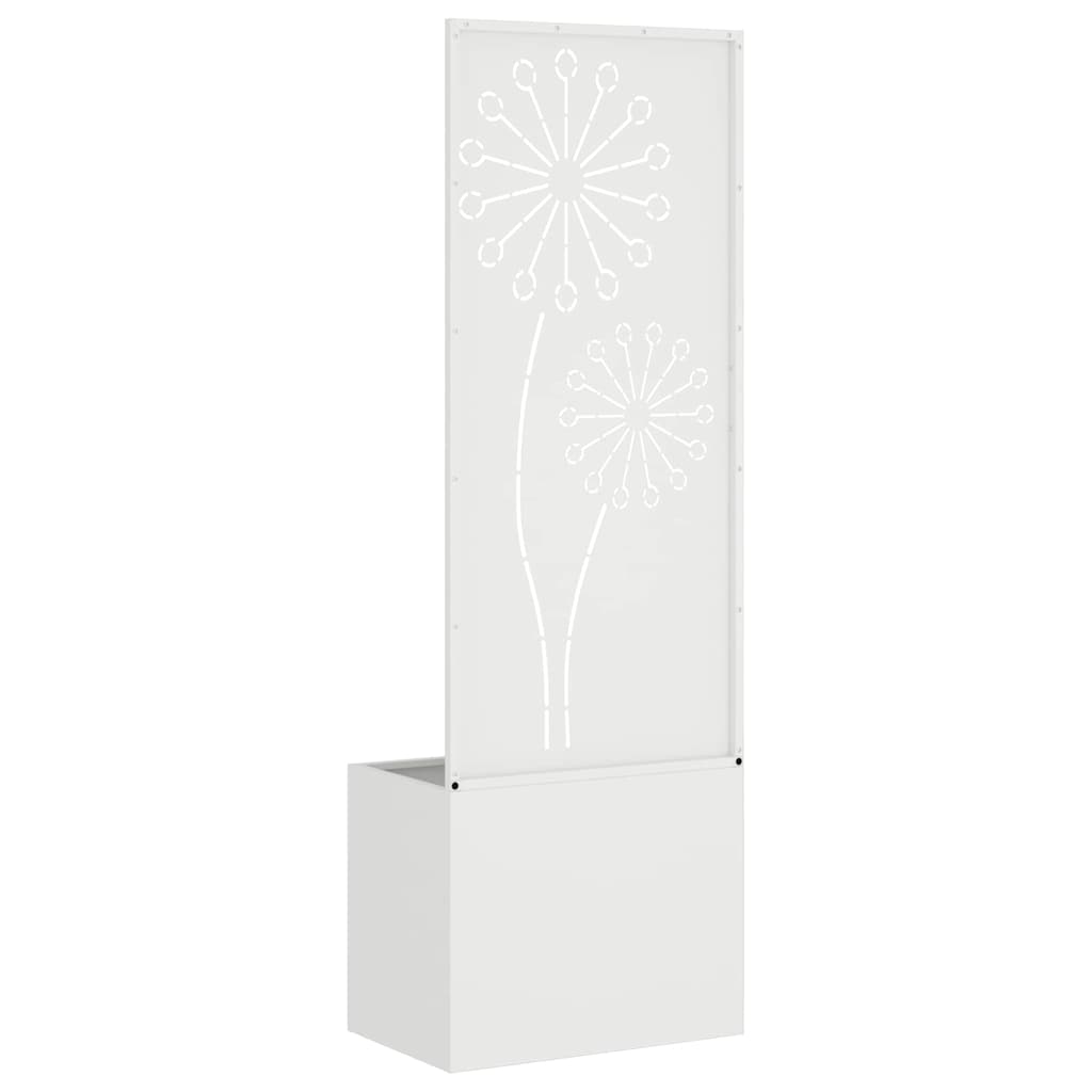 vidaXL Vaso da Giardino con Pannello Decorativo Bianco 50 x 140 cm
