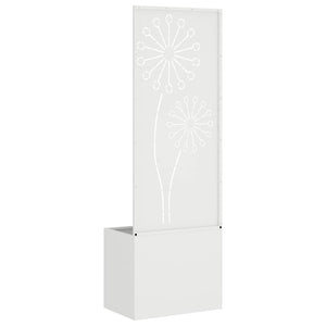 vidaXL Vaso da Giardino con Pannello Decorativo Bianco 50 x 140 cm