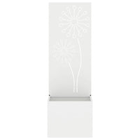 Vaso da Giardino con Pannello Decorativo Bianco 50 x 140 cm 876456