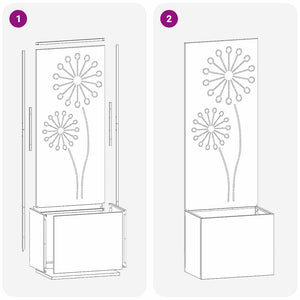 vidaXL Vaso da Giardino con Pannello Decorativo Antracite 50 x 140 cm