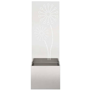 vidaXL Vaso da Giardino con Pannello Decorativo Argento 50 x 140 cm