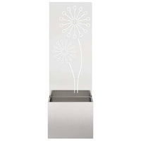 Vaso da Giardino con Pannello Decorativo Argento 50 x 140 cm 876459