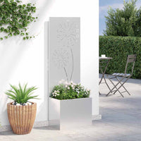 vidaXL Vaso da Giardino con Pannello Decorativo Argento 50 x 140 cm