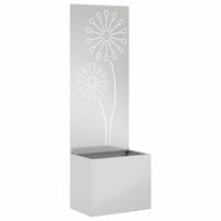 vidaXL Vaso da Giardino con Pannello Decorativo Argento 50 x 140 cm