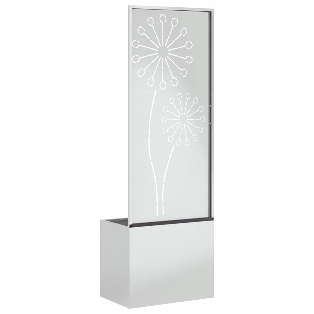 vidaXL Vaso da Giardino con Pannello Decorativo Argento 50 x 140 cm