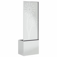 vidaXL Vaso da Giardino con Pannello Decorativo Argento 50 x 140 cm