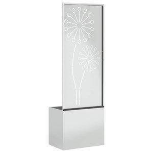 vidaXL Vaso da Giardino con Pannello Decorativo Argento 50 x 140 cm