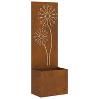 Vaso da Giardino con Pannello Decorativo Ruggine 50 x 140 cm 876461