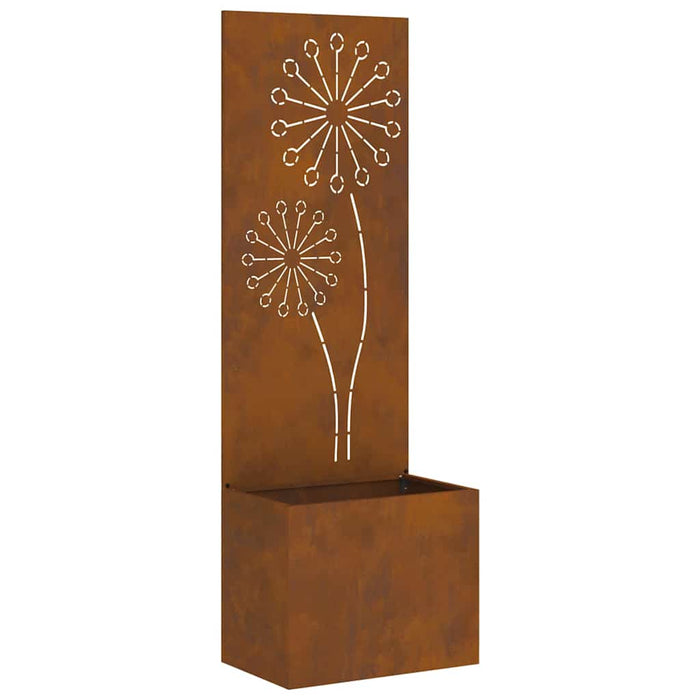 Vaso da Giardino con Pannello Decorativo Ruggine 50 x 140 cm 876461