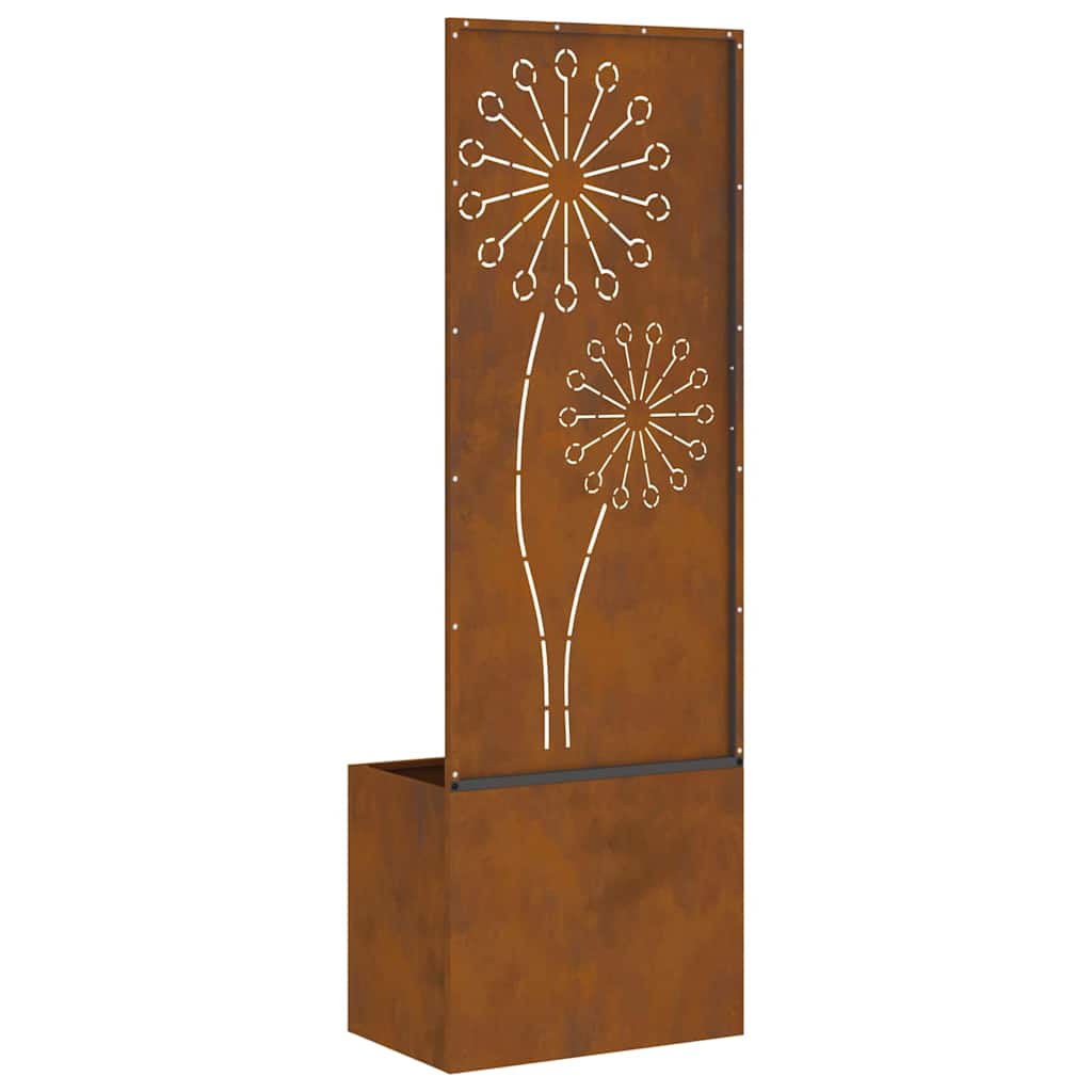 vidaXL Vaso da Giardino con Pannello Decorativo Ruggine 50 x 140 cm