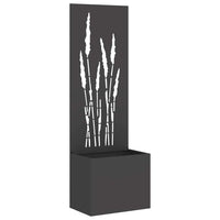 vidaXL Vaso da Giardino con Pannello Decorativo Nero 50 x 140 cm