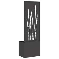 vidaXL Vaso da Giardino con Pannello Decorativo Nero 50 x 140 cm