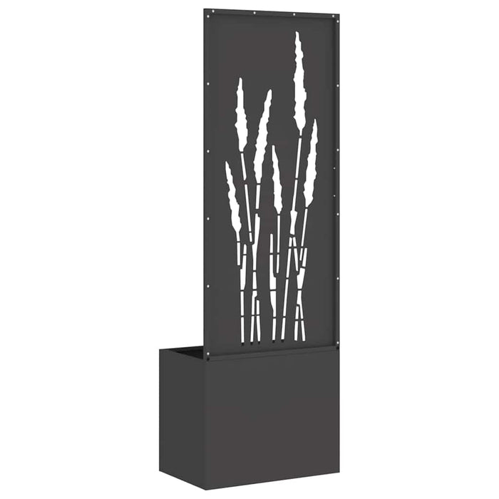 vidaXL Vaso da Giardino con Pannello Decorativo Nero 50 x 140 cm