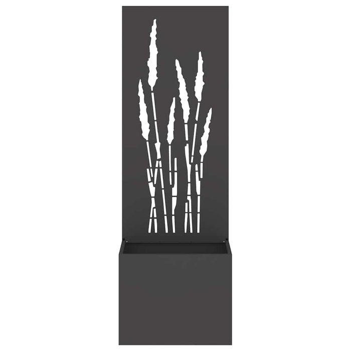 vidaXL Vaso da Giardino con Pannello Decorativo Nero 50 x 140 cm