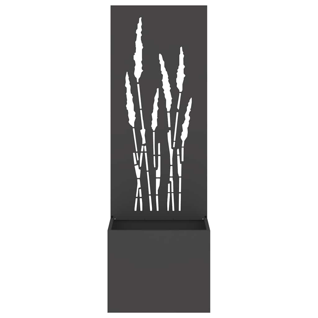 Vaso da Giardino con Pannello Decorativo Nero 50 x 140 cm 876462