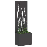 vidaXL Vaso da Giardino con Pannello Decorativo Nero 50 x 140 cm