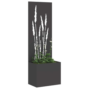 vidaXL Vaso da Giardino con Pannello Decorativo Nero 50 x 140 cm