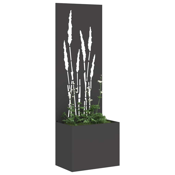 vidaXL Vaso da Giardino con Pannello Decorativo Nero 50 x 140 cm