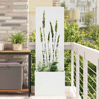 vidaXL Vaso da Giardino con Pannello Decorativo Bianco 50 x 140 cm