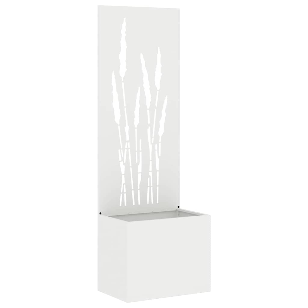 vidaXL Vaso da Giardino con Pannello Decorativo Bianco 50 x 140 cm