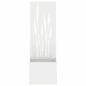 Vaso da Giardino con Pannello Decorativo Bianco 50 x 140 cm 876463