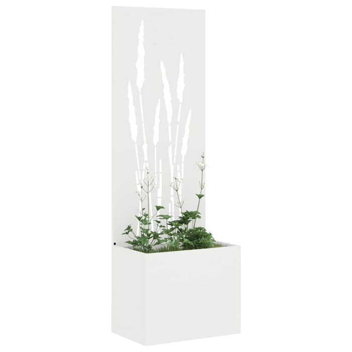 Vaso da Giardino con Pannello Decorativo Bianco 50 x 140 cm 876463