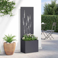 vidaXL Vaso da Giardino con Pannello Decorativo Antracite 50 x 140 cm