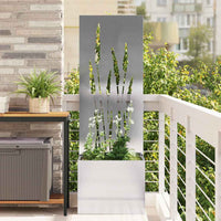 vidaXL Vaso da Giardino con Pannello Decorativo Argento 50 x 140 cm