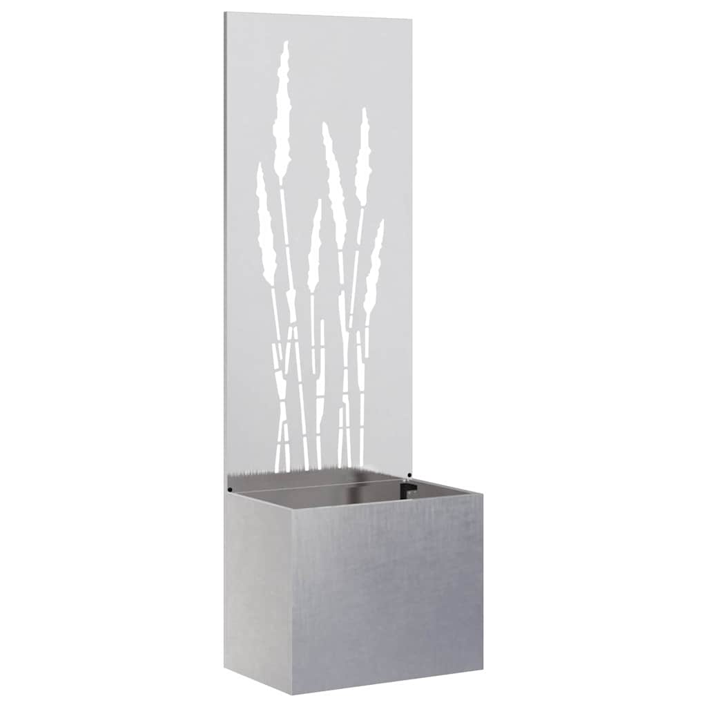 vidaXL Vaso da Giardino con Pannello Decorativo Argento 50 x 140 cm