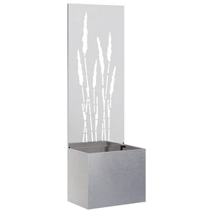 vidaXL Vaso da Giardino con Pannello Decorativo Argento 50 x 140 cm