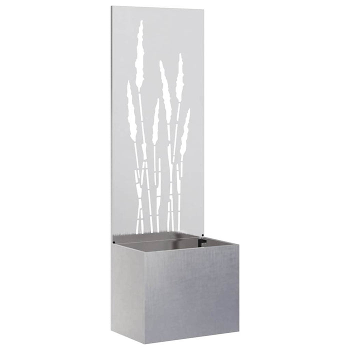 vidaXL Vaso da Giardino con Pannello Decorativo Argento 50 x 140 cm