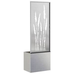 vidaXL Vaso da Giardino con Pannello Decorativo Argento 50 x 140 cm