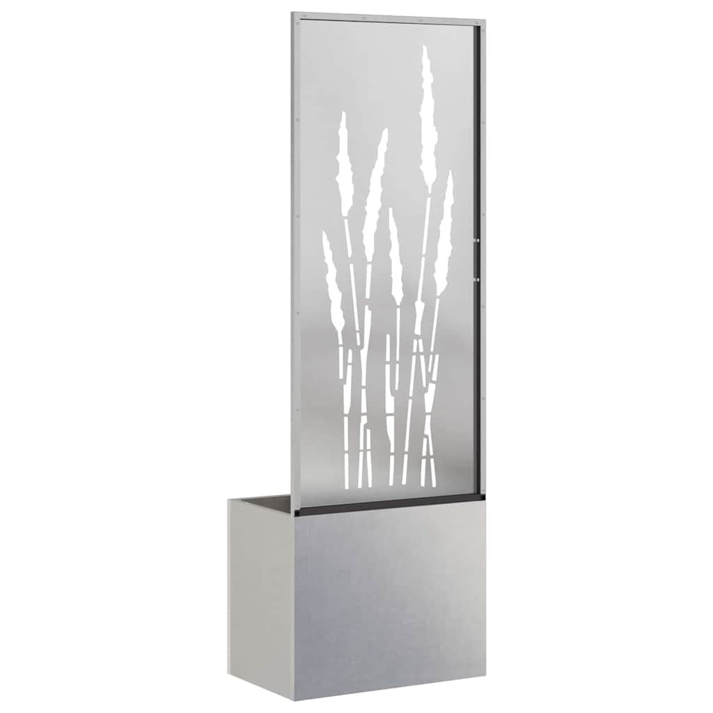 Vaso da Giardino con Pannello Decorativo Argento 50 x 140 cm 876466