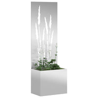 vidaXL Vaso da Giardino con Pannello Decorativo Argento 50 x 140 cm