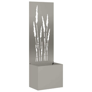 Vaso da Giardino con Pannello Decorativo Ruggine 50 x 140 cm 876468