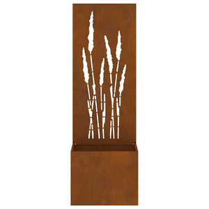 vidaXL Vaso da Giardino con Pannello Decorativo Ruggine 50 x 140 cm