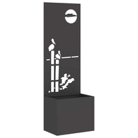vidaXL Vaso da Giardino con Pannello Decorativo Nero 50 x 140 cm